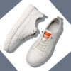 Men's Solid Color Versatile Genuine Leather Casual Sneakers