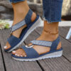 Metal Buckle Hemp Rope Fish-mouth Sandals Women's