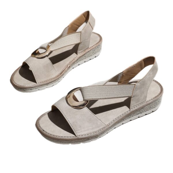 Metal Buckle Hemp Rope Fish-mouth Sandals Women's