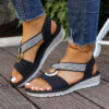Metal Buckle Hemp Rope Fish-mouth Sandals Women's