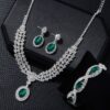 New European And American Style Elegant Luxury Sapphire Necklace Set Of Four Pieces