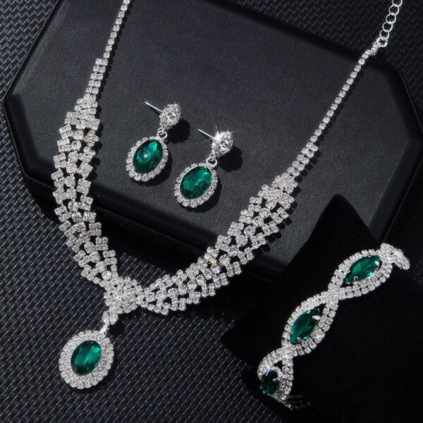 New European And American Style Elegant Luxury Sapphire Necklace Set Of Four Pieces