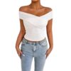 Women's Cross-Strap Off-Shoulder Bodycon Top
