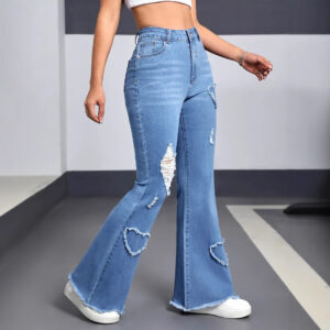 Sweetheart Cut-Out Flare Jeans