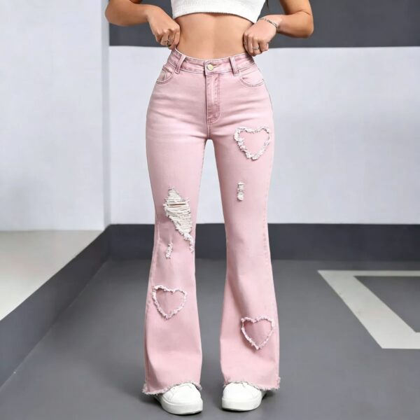 Sweetheart Cut-Out Flare Jeans