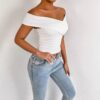 Women's Cross-Strap Off-Shoulder Bodycon Top