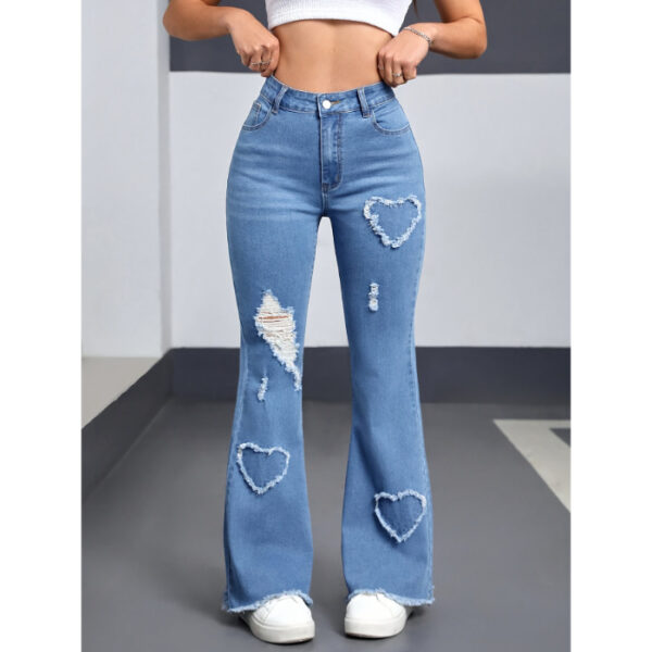 Sweetheart Cut-Out Flare Jeans