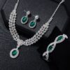 New European And American Style Elegant Luxury Sapphire Necklace Set Of Four Pieces
