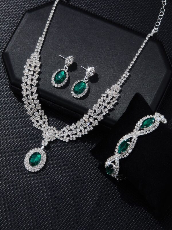 New European And American Style Elegant Luxury Sapphire Necklace Set Of Four Pieces