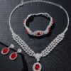 New European And American Style Elegant Luxury Sapphire Necklace Set Of Four Pieces