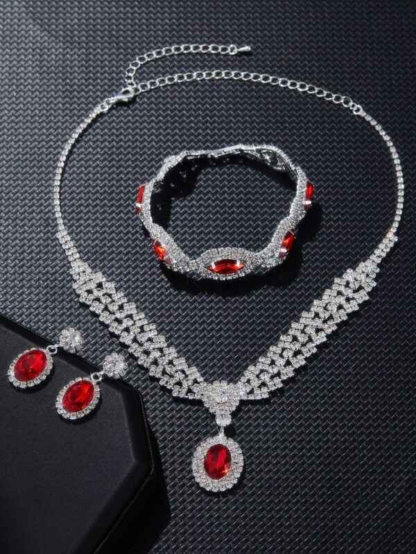 New European And American Style Elegant Luxury Sapphire Necklace Set Of Four Pieces