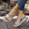 Metal Buckle Hemp Rope Fish-mouth Sandals Women's